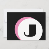 ROZE Mod Monogram Vet Initiaal Note Kaart Notitiekaartje (Voorkant)