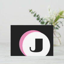 ROZE Mod Monogram Vet Initiaal Note Kaart
