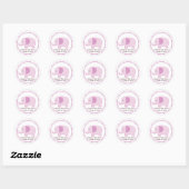 Roze Mod Olifant Baby shower Favor Sticker (Vel)