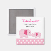 Roze Mod Olifanten Trendy Oerwoud Favor Magnet (Voorkant / Achterkant)