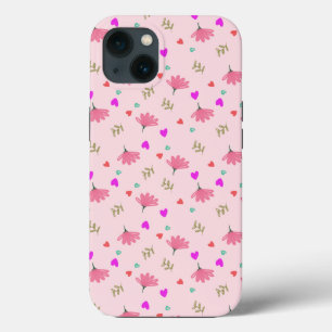 Roze modderbloemen met hart Case-Mate iPhone case