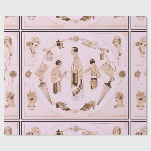 Roze Mode Accessoires van 20s Cadeaupapier (Vlak)