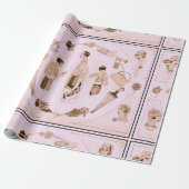 Roze Mode Accessoires van 20s Cadeaupapier (Uitgerold)