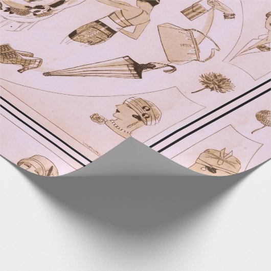 Roze Mode Accessoires van 20s Cadeaupapier (Hoek)