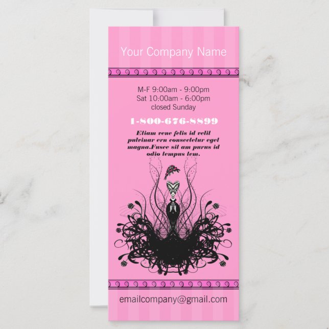 Roze Mode Diva Rack Kaart (Voorkant)