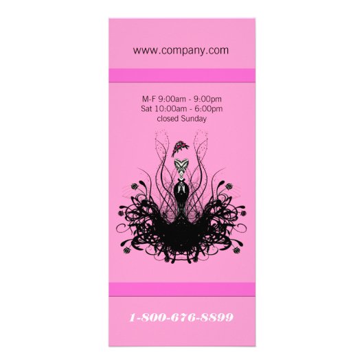 Roze Mode Diva Rack Kaart (Achterkant)