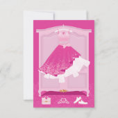 Roze Mode Dream Gown Quinceanera QR Code RSVP Kaartje (Achterkant)