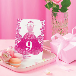 Roze Mode Droom Prinses Gown Quinceanera Party Kaart