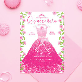 Roze Mode Droom Prinses Gown Quinceanera Party Kaart