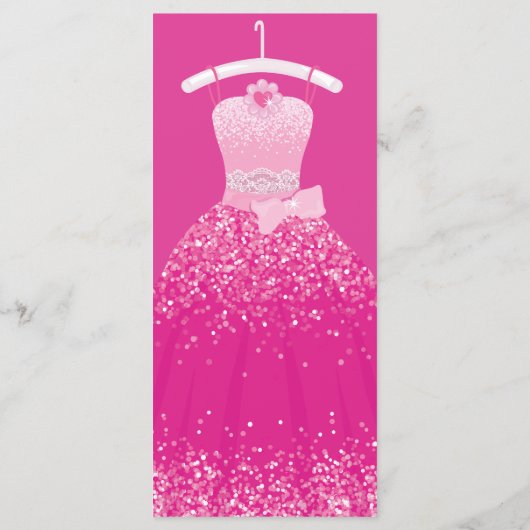 Roze Mode Droom Prinses Gown Quinceanera Party Menu (Achterkant)