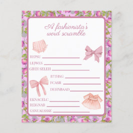 Roze Mode Girl Birthday Word Scramble Activity
