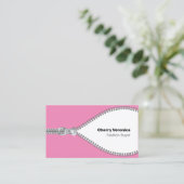Roze Mode Industrie Zipper Visitekaartje (Staand voorkant)