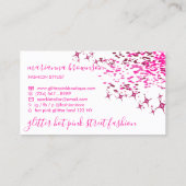 Roze Mode-opmaaklijst voor tapijten Visitekaartje (Achterkant)