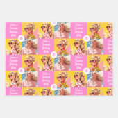 Roze Mode Personaliseer Tekst Meisje Verjaardag Inpakpapier Vel (Voorkant 2)