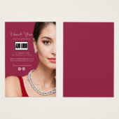 Roze Mode Sieraden Zakelijke Logo Dank u kaart (Voorkant /achterkant)