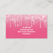 Roze Mode Visitekaartje voor druppelroze glitter (Achterkant)