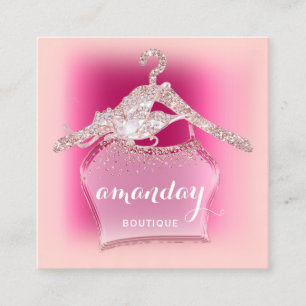 Roze Mode Winkelblogger Influencer Vierkante Visitekaartje