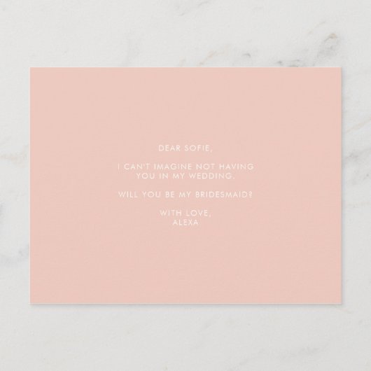 Roze ModerConfetti-Stippen zijn mijn Bridesmaid Uitnodiging Briefkaart (Achterkant)