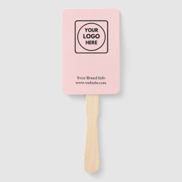 Roze Modern | Aangepast Zakelijk Logo Promotioneel Handwaaier