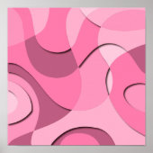 Roze modern Abstract fragmentair papier Poster (Voorkant)