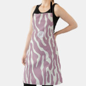 Roze Modern Abstract Golflijn Patroon monogram  Schort (Insitu)