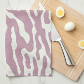 Roze Modern Abstract Golflijn Patroon Theedoek (Quarter Fold)