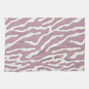 Roze Modern Abstract Golflijn Patroon  Theedoek