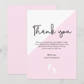 Roze modern Baby shower Dank je baby Kaart (Voorkant / Achterkant)