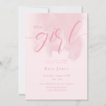 Roze Modern Baby shower Invitation