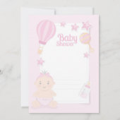 Roze Modern Baby shower Kaart (Achterkant)