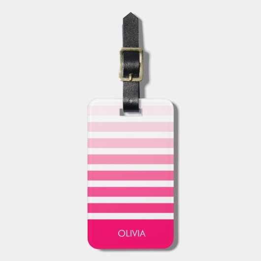 Roze Modern Bagagelabel (Voorkant verticaal)