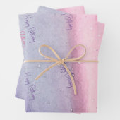 Roze Modern Birthday Inpakpapier Vel (In situ)