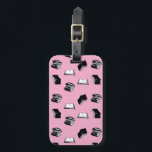 Roze Modern Boekachtig Bibliofiel Boek Patroon Bagagelabel<br><div class="desc">Minimalistisch zwart-wit modern boek patterend bagagelabel. Cadeau voor boekenliefhebbers,  bibliofiel. Bookish home decor. Creatieve moderne trendy geschenken voor boekenlezers</div>