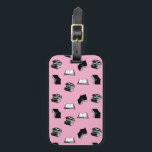 Roze Modern Boekachtig Bibliofiel Boek Patroon Bagagelabel<br><div class="desc">Minimalistisch zwart-wit modern boek patterend bagagelabel. Cadeau voor boekenliefhebbers,  bibliofiel. Bookish home decor. Creatieve moderne trendy geschenken voor boekenlezers</div>