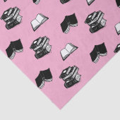 Roze Modern Boekachtig Bibliofiel Boek Patroon Tissuepapier (Detail)