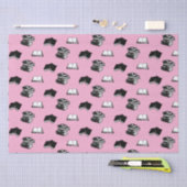 Roze Modern Boekachtig Bibliofiel Boek Patroon Tissuepapier (Craft)