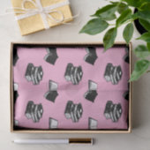 Roze Modern Boekachtig Bibliofiel Boek Patroon Tissuepapier (Geschenk)