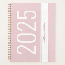 Roze Modern Bold Eenvoudige Streep Gepersonaliseer Planner