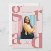 Roze Modern Bold Klasse van 2024 Afstuderen Kaart (Voorkant)
