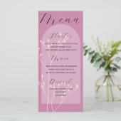 Roze Modern Botanisch Trouwmenu Menu (Staand voorkant)