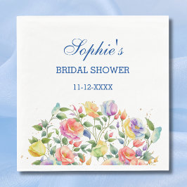 Roze Modern Bright Floral Rozen Vrijgezellenfeest Servet