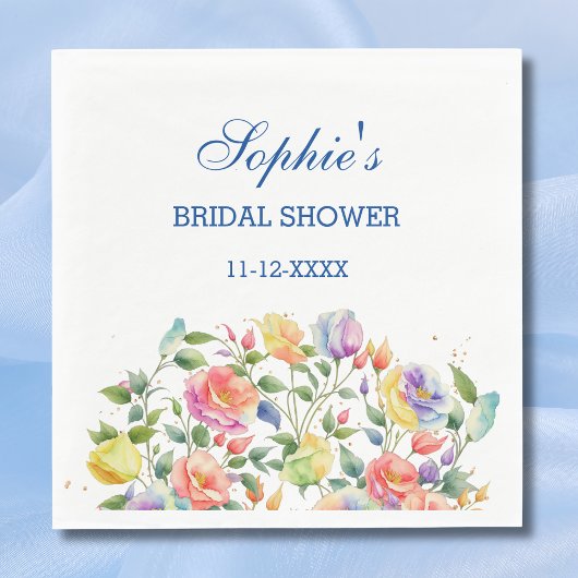 Roze Modern Bright Floral Rozen Vrijgezellenfeest Servet