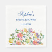 Roze Modern Bright Floral Rozen Vrijgezellenfeest Servet (Voorkant)