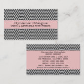 Roze Modern Chevron Visitekaartje (Voorkant / Achterkant)