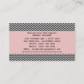 Roze Modern Chevron Visitekaartje (Achterkant)