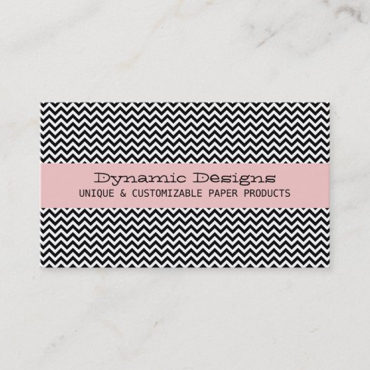 Roze Modern Chevron Visitekaartje (Voorkant)