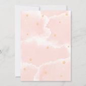 Roze Modern Cloud Negen Sterren Meisje Baby shower Bedankkaart (Achterkant)