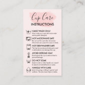 Roze Modern Cup Cares Instructies Visitekaartje (Achterkant)