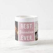 Roze Modern Custom 2 Foto Best Grandma Ever Mok (Center)