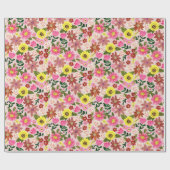 Roze modern daisy floral easter spring patroon cadeaupapier (Vlak)